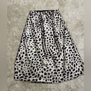 Satin Leopard print size small slip midi skirt